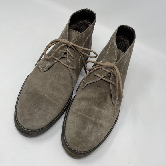 1901 Tan and Gray Chukka Boots Suede Ankle Design - Picture 3 of 12